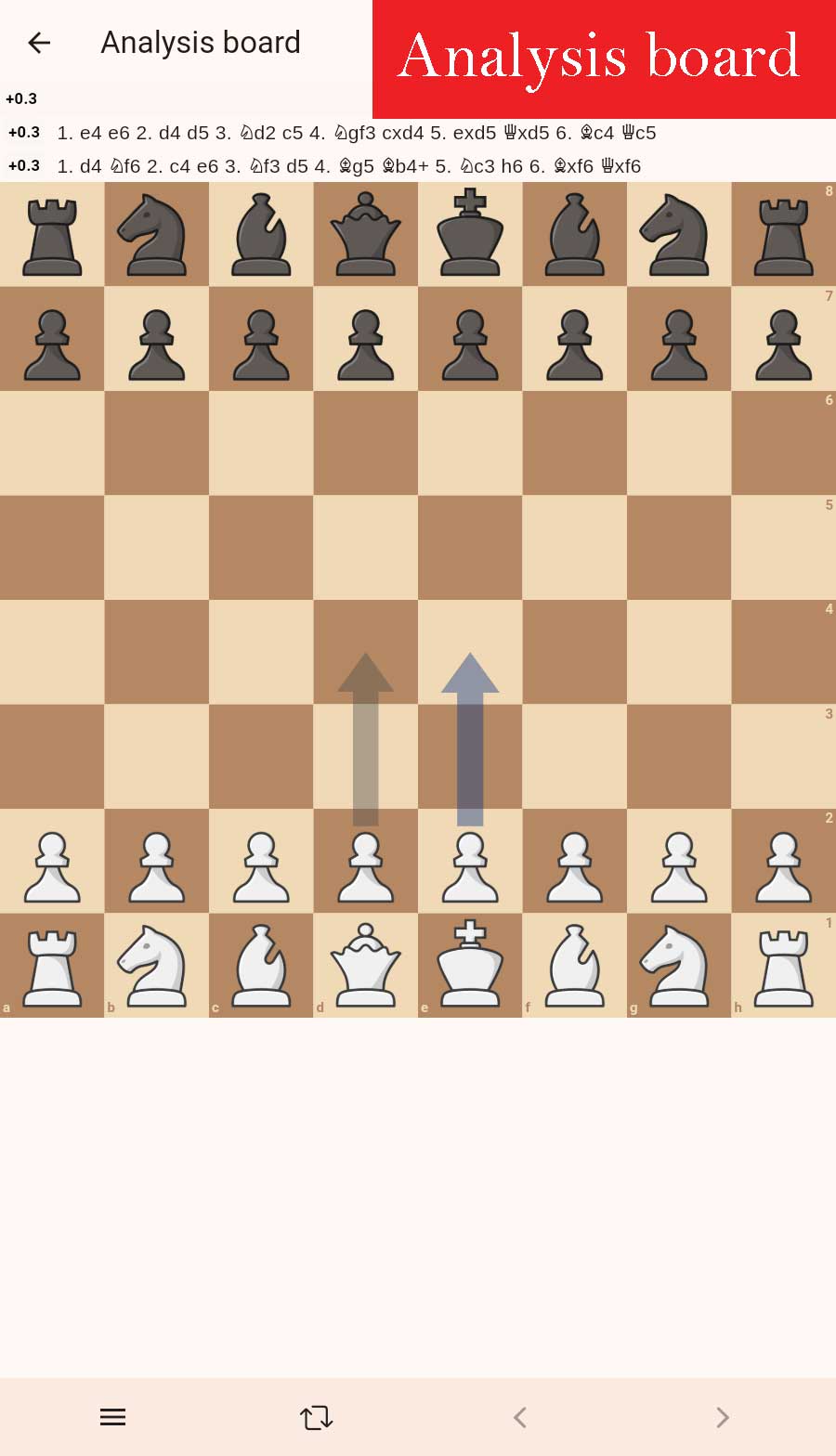 Analysis board on Lichess App